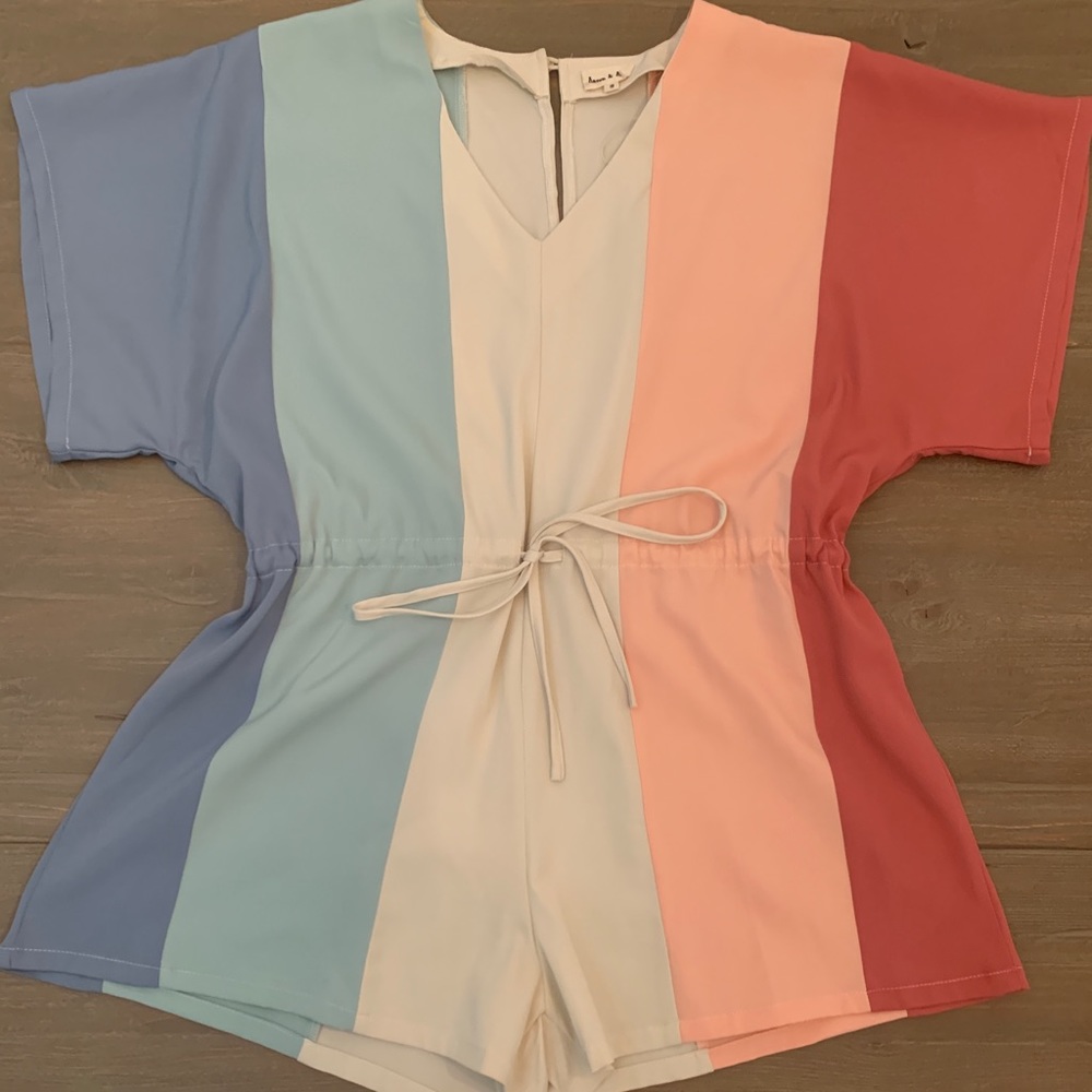 Aaron And Amber Multi Color Romper